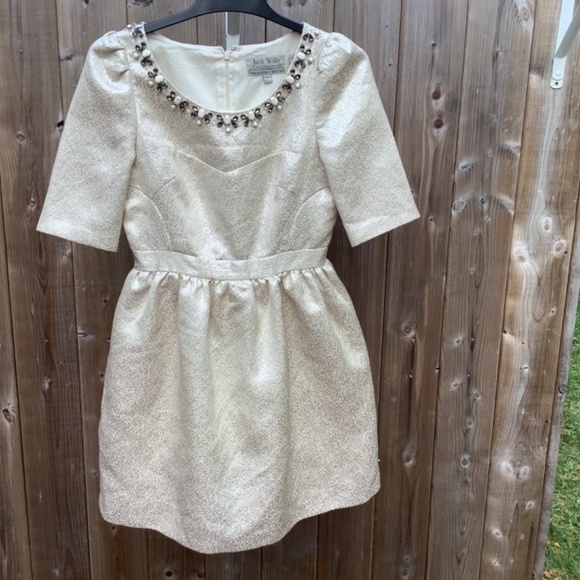Cute and Pretty Cream Coloured Jack Wills Embellished Dress: Size UK-12 US - 8 - Picture 8 of 16